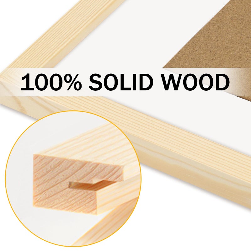 WUTL 4x4 Grain Picture Frames Square Classic Natural Wood 6 Pack for Wall Mounting and Tabletop Display - Image 2